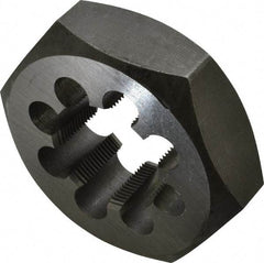 Interstate - M39x1.50 Metric Fine Thread, 3-1/8" Hex, Right Hand Thread, Hex Rethreading Die - Carbon Steel, 1" Thick - Exact Tool & Supply