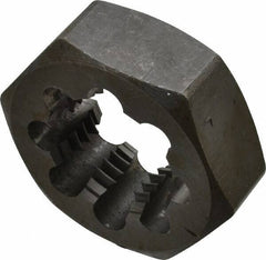 Interstate - M39x4.00 Metric Coarse Thread, 2-9/16" Hex, Right Hand Thread, Hex Rethreading Die - Carbon Steel, 1" Thick - Exact Tool & Supply