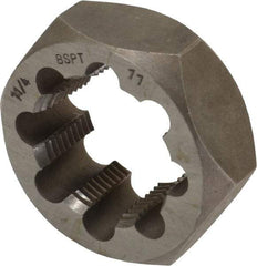 Interstate - 1-1/4 - 11 BSPT Thread, Hex Pipe Die - 2-9/16" Outside Diam, Carbon Steel - Exact Tool & Supply