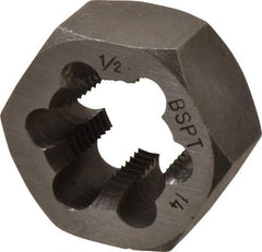 Interstate - 1/2-14 BSPT Thread, Hex Pipe Die - 1-5/8" Outside Diam, Carbon Steel - Exact Tool & Supply