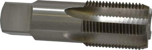 Interstate - 3/4-14" BSPP, 5 Flutes, Plug Chamfer, Bright Finish, High Speed Steel British Standard Pipe Tap - 0.9063" Shank Diam, 0.679" Square Size, 3-1/4" Overall Length - Exact Tool & Supply
