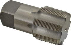 Interstate - 2-11" BSPT, 7 Flutes, Bottoming Chamfer, Bright Finish, High Speed Steel British Standard Pipe Tap - 1.875" Shank Diam, 1.406" Square Size, 4-1/2" Overall Length - Exact Tool & Supply