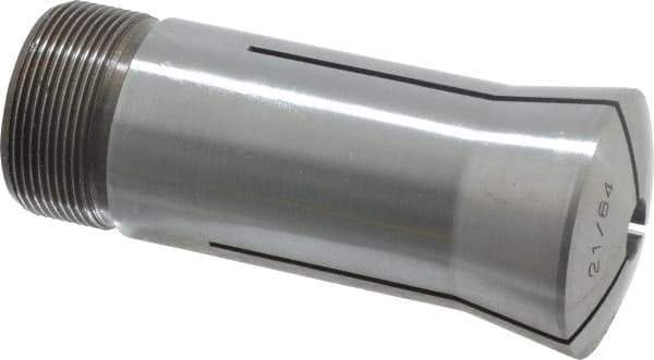Lyndex - 21/64 Inch 5C Round Collet - 3.27 Inch Overall Length, 1.041-24 Internal Thread Size, Steel, 0.0007 Inch TIR - Exact Tool & Supply