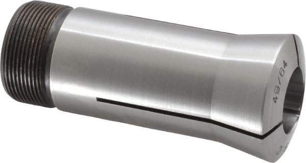 Lyndex - 49/64 Inch 5C Round Collet - 3.27 Inch Overall Length, 1.041-24 Internal Thread Size, Steel, 0.0011 Inch TIR - Exact Tool & Supply