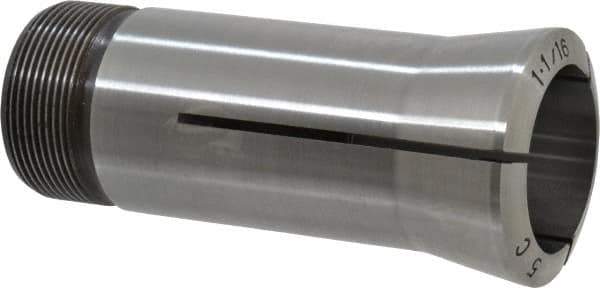 Lyndex - 1-1/16 Inch 5C Round Collet - 3.27 Inch Overall Length, 1.041-24 Internal Thread Size, Steel, 0.0011 Inch TIR - Exact Tool & Supply
