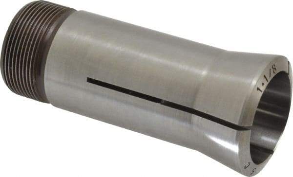 Lyndex - 1-1/8 Inch 5C Round Collet - 3.27 Inch Overall Length, 1.041-24 Internal Thread Size, Steel, 0.0011 Inch TIR - Exact Tool & Supply