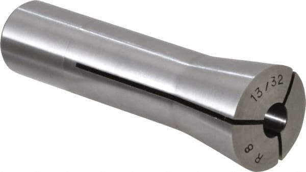 Lyndex - 13/32 Inch Steel R8 Collet - 7/16-20 Drawbar Thread, 0.0011 Inch TIR - Exact Tool & Supply