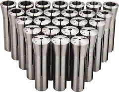 Lyndex - 25 Piece, 1/8" to 7/8" Capacity, R8 Collet Set - Increments of 1/32 Inch - Exact Tool & Supply