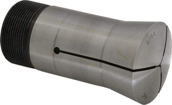 Lyndex - 5/64 Inch 16C Round Collet - 1-11/16 - 20 Internal Thread, M47.50 x 1.75 External Thread, 4.31 Inch Overall Length, 0.0007 Inch TIR - Exact Tool & Supply