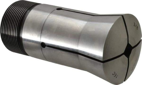 Lyndex - 3/8 Inch 16C Square Collet - 1-11/16 - 20 Internal Thread, M47.50 x 1.75 External Thread, 4.31 Inch Overall Length, 0.0007 TIR - Exact Tool & Supply