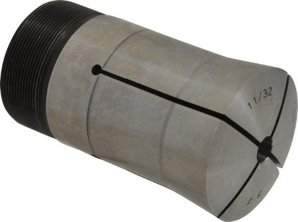 Lyndex - 11/32 Inch Round 3J Collet - 3-3/4 Inch Overall Length, 1.988-20 Inch External Thread - Exact Tool & Supply