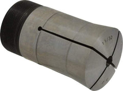 Lyndex - 11/32 Inch Round 3J Collet - 3-3/4 Inch Overall Length, 1.988-20 Inch External Thread - Exact Tool & Supply