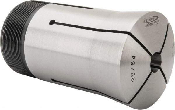 Lyndex - 29/64 Inch Round 3J Collet - 3-3/4 Inch Overall Length, 1.988-20 Inch External Thread - Exact Tool & Supply