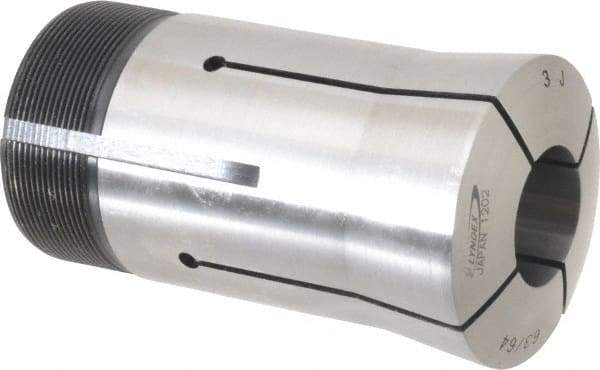Lyndex - 63/64 Inch Round 3J Collet - 3-3/4 Inch Overall Length, 1.988-20 Inch External Thread - Exact Tool & Supply