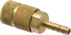 Coilhose Pneumatics - Hose Barb Tru-Flate Automotive Pneumatic Hose Coupler - Brass, 1/4" Body Diam, 1/4" Hose ID - Exact Tool & Supply