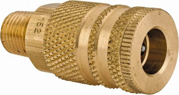 Coilhose Pneumatics - 1/4 Male NPT Industrial Pneumatic Hose Coupler - Brass, 1/4" Body Diam - Exact Tool & Supply