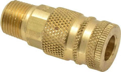 Coilhose Pneumatics - 3/8 Male NPT Industrial Pneumatic Hose Coupler - Brass, 1/4" Body Diam - Exact Tool & Supply