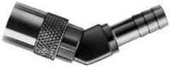 Coilhose Pneumatics - Hose Barb Moldflow Pneumatic Hose 45° Valved Coupler - Brass Nickel Plated, 1/4" Body Diam, 1/4" Hose ID - Exact Tool & Supply