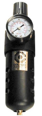 Coilhose Pneumatics - 1/4" NPT Port Compact 1 Piece Filter/Regulator FRL Unit - Zinc Bowl, 48 SCFM, 250 Max psi, 8" High, Automatic Drain - Exact Tool & Supply