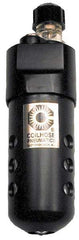 Coilhose Pneumatics - 1/4 NPT Port, 250 Max psi, Compact Lubricator - Metal Bowl, Cast Aluminum Body, 23 CFM, 250°F Max, 2" Wide x 6-1/2" High - Exact Tool & Supply