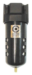 Coilhose Pneumatics - 1/2" Port, 7" High x 2-3/4" Wide, Standard FRL Filter with Metal Bowl & Automatic Drain - 127 SCFM, 250 Max psi, 250°F Max, Modular Connection, 8.5 oz Bowl Capacity - Exact Tool & Supply