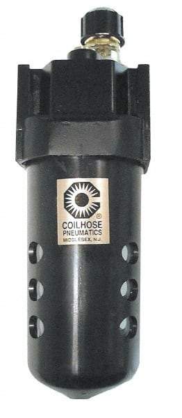 Coilhose Pneumatics - 3/8 NPT Port, 250 Max psi, Standard Lubricator - Metal Bowl, Cast Aluminum Body, 160 CFM, 250°F Max, 2-3/4" Wide x 8" High - Exact Tool & Supply