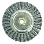 6" Filler Pass Brush - .023 Steel Wire; 5/8-11 Dbl-Hex Nut - Dually Weld Cleaning Brush - Exact Tool & Supply