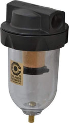 Coilhose Pneumatics - 1/2" Port, 7" High, FRL Filter with Polycarbonate Bowl & Manual Drain - 150 Max psi, 120°F Max, 8 oz Bowl Capacity - Exact Tool & Supply