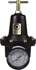 Coilhose Pneumatics - 1/4 NPT Port, 40 CFM, Cast Aluminum Heavy-Duty T-Handle Regulator - 0 to 125 psi Range, 250 Max psi Supply Pressure, 1/4" Gauge Port Thread, 3" Wide x 5-1/2" High - Exact Tool & Supply