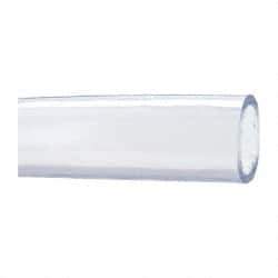 Made in USA - 1-1/2" ID x 1-7/8" OD, 3/16" Wall Thickness, Cut to Length (50' Standard Length) PVC Tube - Clear, 26 Max psi, 68 Shore A Hardness - Exact Tool & Supply