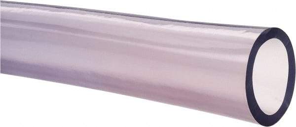 Made in USA - 1-1/2" ID x 2" OD, 1/4" Wall Thickness, Cut to Length (50' Standard Length) PVC Tube - Clear, 40 Max psi, 68 Shore A Hardness - Exact Tool & Supply