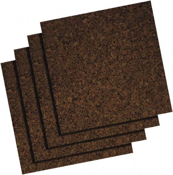 Quartet - 12" Wide x 12" High Adhesive Cork Board - Brown - Exact Tool & Supply