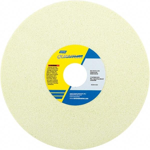 Norton - 8" Diam x 1-1/4" Hole x 1/2" Thick, G Hardness, 60 Grit Surface Grinding Wheel - Ceramic, Type 1, Medium Grade, 3,105 Max RPM - Exact Tool & Supply