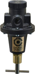 Coilhose Pneumatics - 3/8 NPT Port, 40 CFM, Cast Aluminum Tamper Proof Heavy-Duty T-Handle Regulator - 0 to 125 psi Range, 250 Max psi Supply Pressure, 1/4" Gauge Port Thread, 3" Wide x 5-1/2" High - Exact Tool & Supply