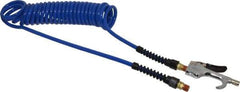 Coilhose Pneumatics - 1/4" ID Thumb Lever Air Gun Assembly - 15' Long Polyurethane Hose - Exact Tool & Supply