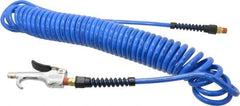 Coilhose Pneumatics - 1/4" ID Thumb Lever Air Gun Assembly - 25' Long Polyurethane Hose - Exact Tool & Supply