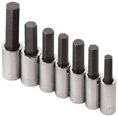SK - 7 Piece 1/2" Drive Inch Hex Bit Socket Set - 5/16 to 3/4" Hex - Exact Tool & Supply