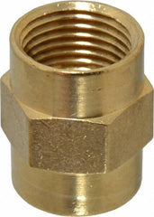 Cerro - 1/2 Female Thread, Brass Industrial Pipe Coupling - FNPTF, 1,200 psi - Exact Tool & Supply