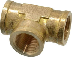 Cerro - 1/2 Female Thread, Brass Industrial Pipe Female Tee - FNPTF, 1,200 psi - Exact Tool & Supply