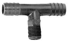 NewAge Industries - 3/8" Barb, 1/2 NPT, Multiple Barbed Tube Tee - Polyethylene, Male - Exact Tool & Supply