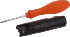 Kennametal - 1" Cut Diam, 0.58" Max Depth of Cut, 1" Shank Diam, 4.03" OAL, Indexable Square Shoulder End Mill - EC14.., EP14.. Inserts, Weldon Shank, 0° Lead Angle, Through Coolant - Exact Tool & Supply