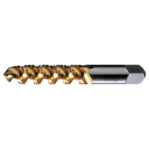 ‎1/4-20 UNC 3 Flute H3 Bottoming HSS High Helix Spiral Flute Tap- TiN - Exact Tool & Supply