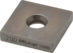 Mitutoyo - 0.2" Square Steel Gage Block - Accuracy Grade 0, Includes Certificate of Inspection - Exact Tool & Supply