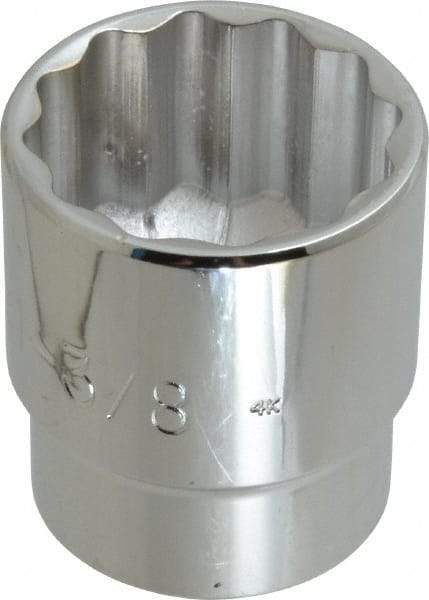Proto - 1-3/8", 1/2" Drive, Standard Hand Socket - 12 Points, 2" OAL, Chrome Vanadium, Chrome Finish - Exact Tool & Supply