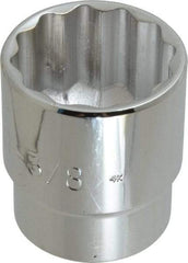 Proto - 1-3/8", 1/2" Drive, Standard Hand Socket - 12 Points, 2" OAL, Chrome Vanadium, Chrome Finish - Exact Tool & Supply