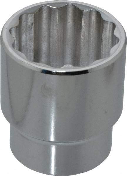 Proto - 1-7/16", 1/2" Drive, Standard Hand Socket - 12 Points, 2-1/8" OAL, Chrome Finish - Exact Tool & Supply