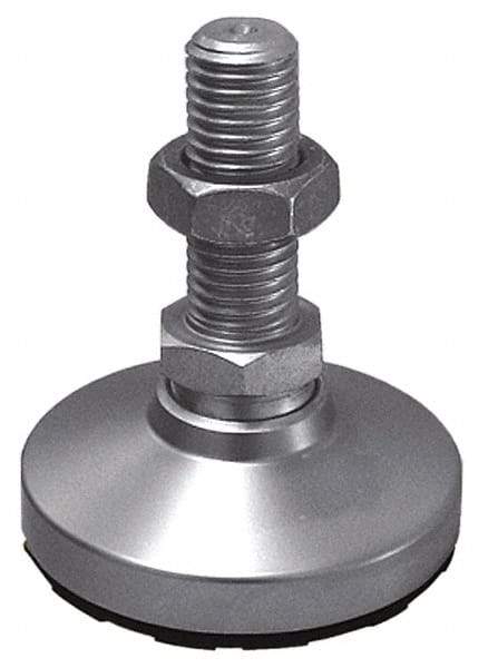 Gibraltar - 3/4-10 Bolt Thread, Studded Pivotal Stud Mount Leveling Pad & Mount - 7,400 Max Lb Capacity, 3" Base Diam - Exact Tool & Supply