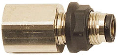 Legris - 4mm Outside Diam, 1/4 BSPP, Brass Push-to-Connect Tube Female Bulkhead - 290 Max psi - Exact Tool & Supply