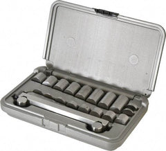 Fowler - 5 Inch Long x 1 Inch Wide x 0.0002 Inch Parallelism, 5 Inch Between Rolls, Sine Bar and Riser Kit - Includes 18 Risers, 5 Inch Sine Bar - Exact Tool & Supply
