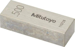 Mitutoyo - 0.5" Rectangular Steel Gage Block - Accuracy Grade AS-1, Includes Certificate of Inspection - Exact Tool & Supply